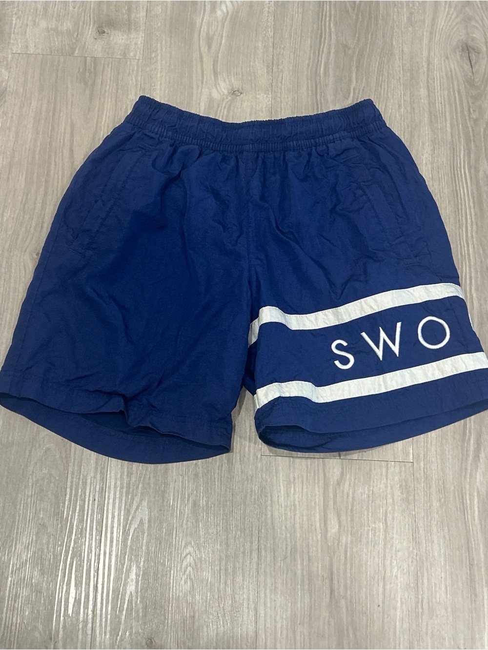 Nike Men’s Royal Blue Swim Trunks with White Stripe